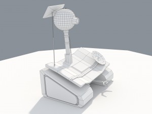 low poly cartoony planet rover 3D Модель