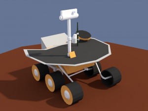 low poly cartoony planet rover 2 3D मॉडल