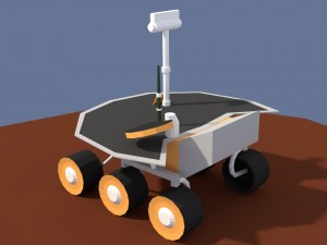 low poly cartoony planet rover 2 3D Model