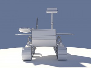 low poly cartoony planet rover 2 3D Model