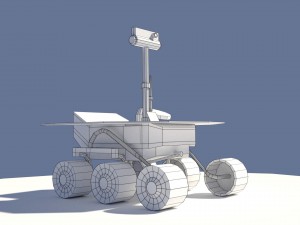 low poly cartoony planet rover 2 3D Model