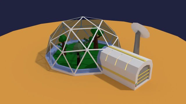 low poly sci fi greenhouse 3D Model .c4d .max .obj .3ds .fbx .stl .blend 