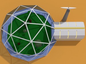 low poly sci fi greenhouse 3D Model