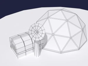 low poly sci fi greenhouse 3D Model