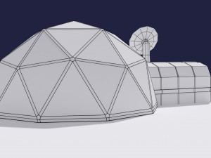 low poly sci fi greenhouse 3D Model