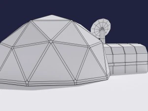 low poly sci fi greenhouse 3D Model