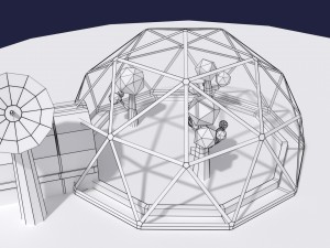 low poly sci fi greenhouse 3D Model
