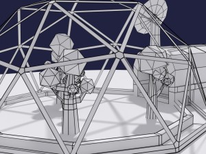 low poly sci fi greenhouse 3D Model