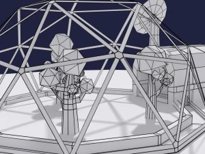 low poly sci fi greenhouse 3D Model
