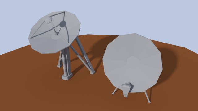 low poly antenna dish 3D-Modell .c4d .max .obj .3ds .fbx .stl .blend 