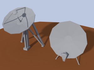 low poly antenna dish Model 3D