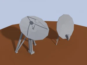 low poly antenna dish 3D Model