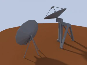 low poly antenna dish 3D Model