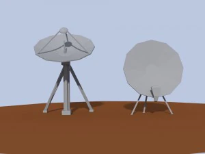 low poly antenna dish 3D Model