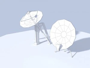 low poly antenna dish 3D Model