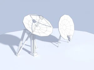 low poly antenna dish 3D Model