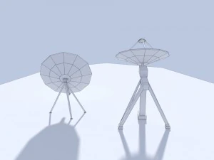 low poly antenna dish 3D Model