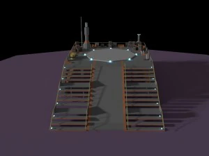 low poly spaceship platform 3D Model