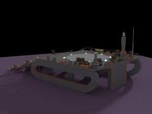 low poly spaceship platform 3D Model