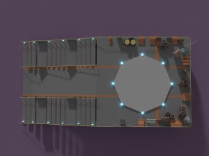 low poly spaceship platform 3D Model