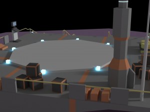 low poly spaceship platform 3D Model