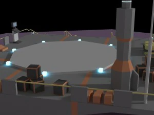 low poly spaceship platform 3D Model