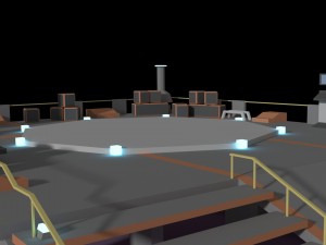 low poly spaceship platform 3D Model