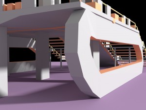 low poly spaceship platform 3D Model