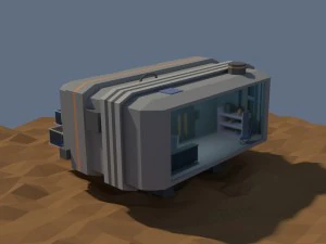 low poly cartoony sci fi building 3D Model