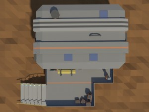 low poly cartoony sci fi building Modelo 3D