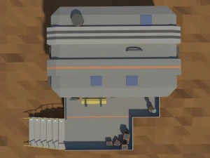 low poly cartoony sci fi building 3D Model