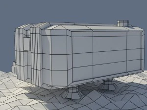 low poly cartoony sci fi building 3D Model