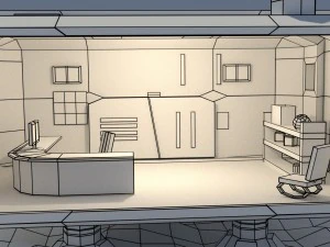 low poly cartoony sci fi building 3D Model