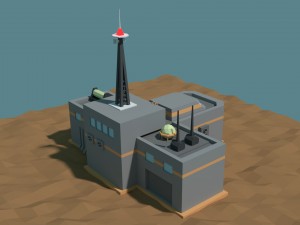 low poly cartoony sci fi building 2 3D Model