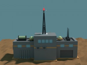 low poly cartoony sci fi building 2 3D Model