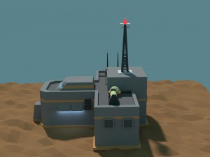 low poly cartoony sci fi building 2 3D Model