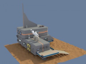 low poly cartoony sci fi building 3 3D Model