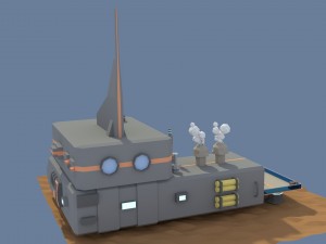 low poly cartoony sci fi building 3 3D Model