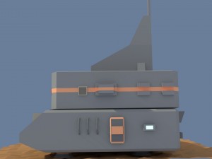 low poly cartoony sci fi building 3 3D Model