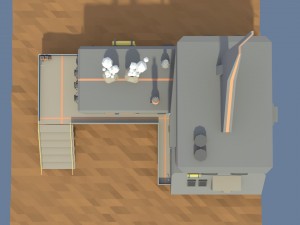 low poly cartoony sci fi building 3 3D Model