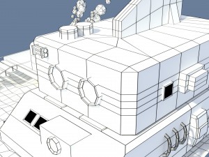 low poly cartoony sci fi building 3 3D Model