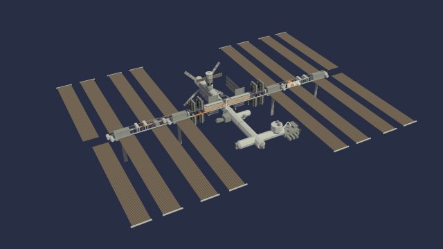 low poly iss model Model 3D .c4d .max .obj .3ds .fbx .stl .blend 