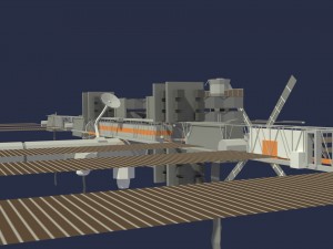 low poly iss model Model 3D