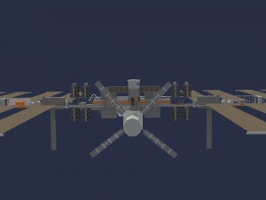 low poly iss model Model 3D