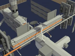 low poly iss model 3D Model