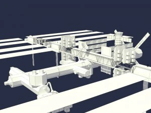 low poly iss model 3D Model