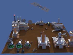 low poly cartoony space colony pack 3D Model