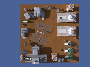 low poly cartoony space colony pack 3D Model