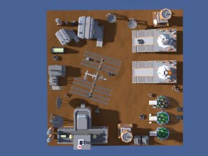 low poly cartoony space colony pack 3D Model