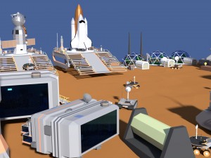 low poly cartoony space colony pack 3D Model